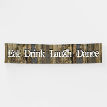 Country Wood Lights Eet Drink Lach Dans Banner