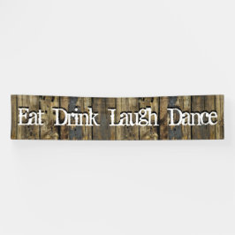 Country Wood Lights Eet Drink Lach Dans Banner