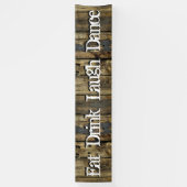 Country Wood Lights Eet Drink Lach Dans Banner (Verticaal)
