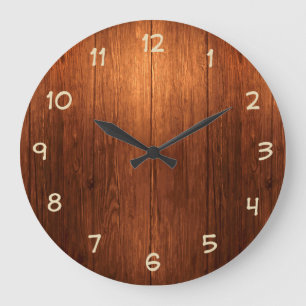 Country Wood Look Kitchen Clock Grote Klok