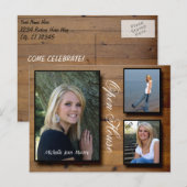 Country Wood Open House Uitnodiging Briefkaart (Voorkant / Achterkant)