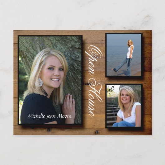 Country Wood Open House Uitnodiging Briefkaart (Voorkant)