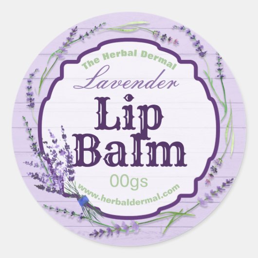 Country Wood Paarse Lavendel Lip Balm Labels (Voorkant)