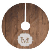 Country Wood Rustieke Monogram Initialen boomrok Kerstboom Rok (Voorkant)