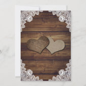 Country Wood String Lights Burlap Lace Wedding Save The Date (Achterkant)