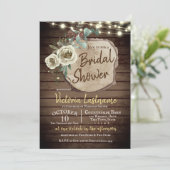 Country Wood Tree Slice Rustic String Lights Kaart (Staand voorkant)