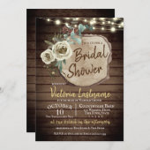 Country Wood Tree Slice Rustic String Lights Kaart (Voorkant / Achterkant)