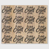 Country Wood Vrolijk Kerstfeest Christelijk Religi Cadeaupapier (Vlak)