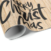 Country Wood Vrolijk Kerstfeest Christelijk Religi Cadeaupapier (Rol Hoek)