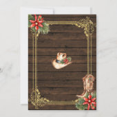 Country Wood Westerne Kerstvakantie Hoedown Kaart (Achterkant)