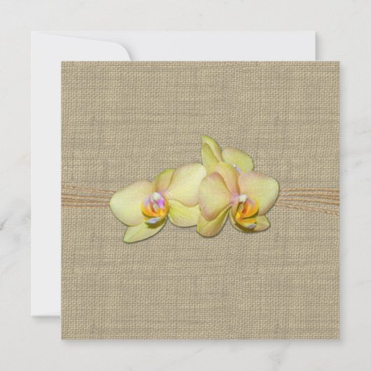 Country Yellow Orchid Vrijgezellenfeest Kaart (Achterkant)