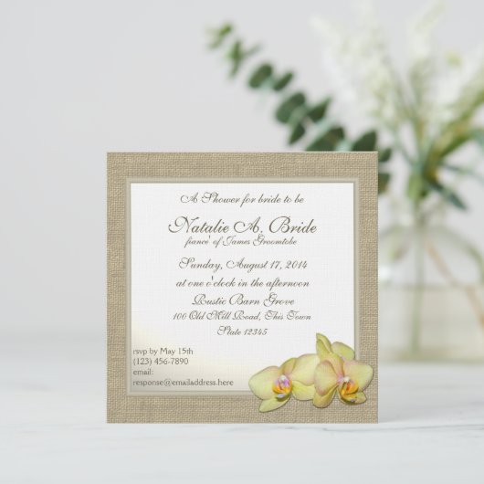 Country Yellow Orchid Vrijgezellenfeest Kaart (Staand voorkant)