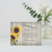 Country zonnebloem backerboard sympathie dank u briefkaart (Staand voorkant)