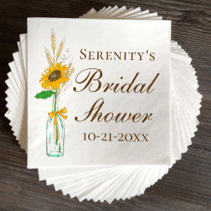 Country Zonnebloemen Gele Bloem Bruidsdouche Servet