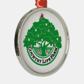 CountryLifeFarm xmas boom Metalen Ornament (Rechts)