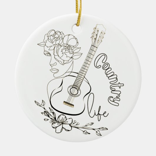 Countrymuziek Keramisch Ornament (Voorkant)