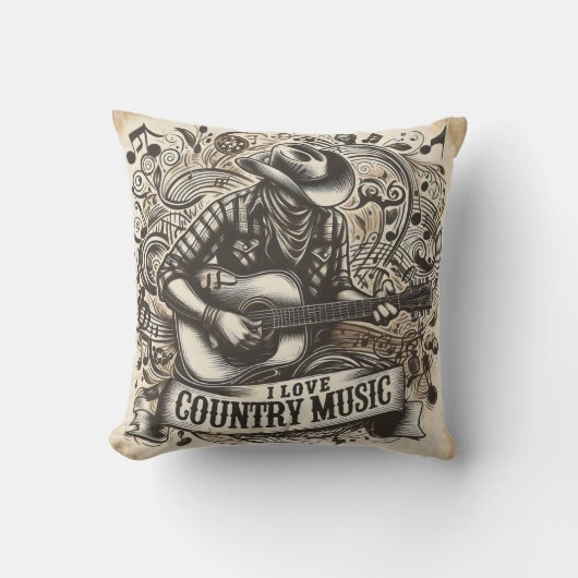 countrymuziek. kussen (Voorkant)