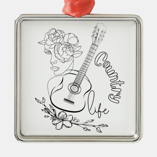 Countrymuziek Metalen Ornament (Voorkant)