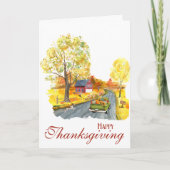 Countryside Charm Thanksgiving Feestdagen Kaart (Voorkant)