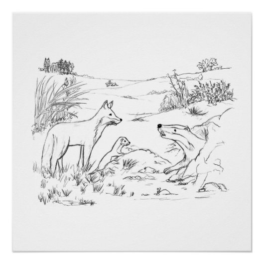 Countryside friends( part 1 of a set) perfect poster (Voorkant)