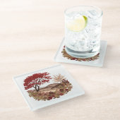 Countryside in the Autumn Quilling effect design Glazen Onderzetter (Schuin)