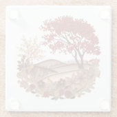 Countryside in the Autumn Quilling effect design Glazen Onderzetter (Achterkant)
