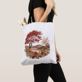 Countryside in the Autumn Quilling effect design Tote Bag
