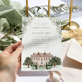 Countryside Manor bruiloft uitnodiging