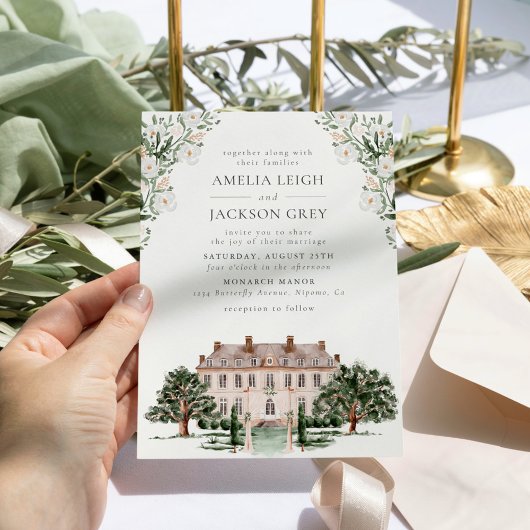 Countryside Manor bruiloft uitnodiging