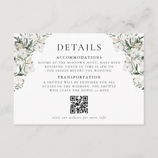 Countryside Manor Wedding Details Informatiekaartje (Voorkant)