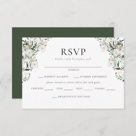 Countryside Manor Wedding RSVP Informatiekaartje (Voorkant / Achterkant)