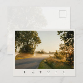 Countryside Morning Mist, Latvia nature Briefkaart