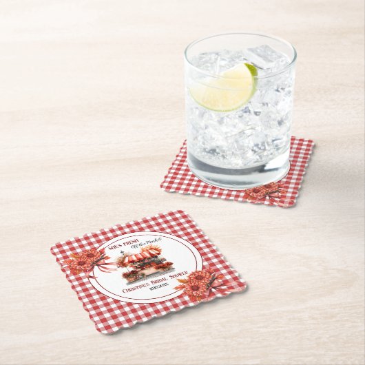 Countryside Picknick Geruite Bruiloft  Kartonnen Onderzetters (Insitu)