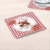 Countryside Picknick Gingham Bruidsmeisje Feest Kartonnen Onderzetters (Gebogen)