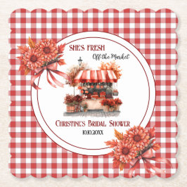 Countryside Picknick Gingham Bruidsmeisje Feest Kartonnen Onderzetters