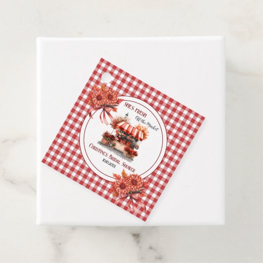 Countryside Picknick Gingham Bruidsmeisje Feestje  Bedankjes Labels (In situ)