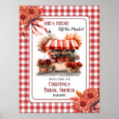 Countryside Picknick Gingham Bruiloft Feest Welkom Poster (Voorkant)