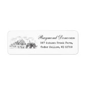 Countryside Rustic Barn Farmhouse Return Address  Etiket (Voorkant)