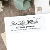 Countryside Rustic Farmhouse Return Address  Etiket