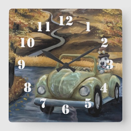 Countryside Stroll Vierkante Klok (Voorkant)