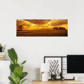 Countryside Sunset Panorama Poster (Thuiskantoor)