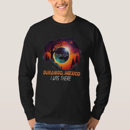 Countryside Total Solar Eclipse 2024 Durango Mexic T-shirt (Voorkant)