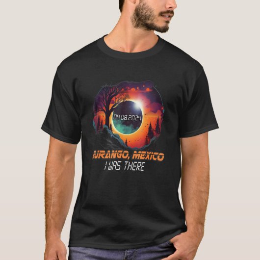 Countryside Total Solar Eclipse 2024 Durango Mexic T-shirt (Voorkant)