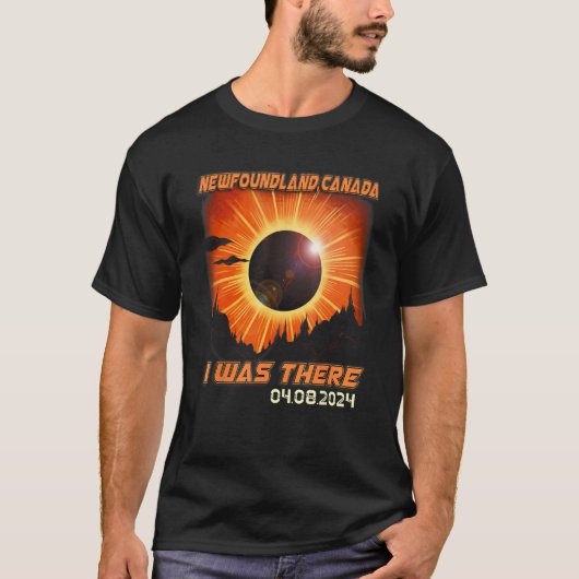 Countryside Total Solar Eclipse 2024 Newfoundland  T-shirt (Voorkant)
