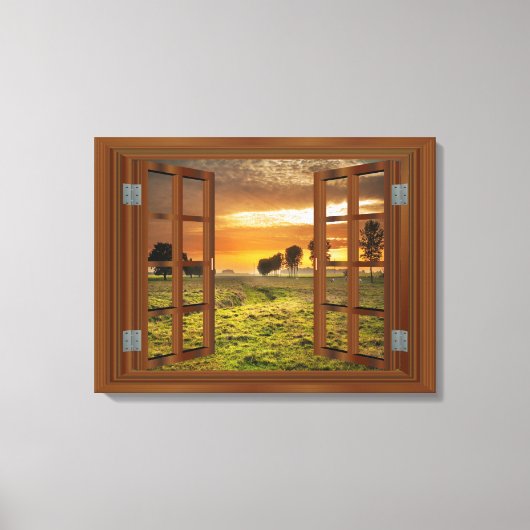 Countryside Twilight Koe Boerderij Verenigde State Canvas Afdruk (Voorkant)