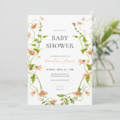 Countryside Wildflower Baby shower Uitnodiging (Staand voorkant)