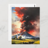 Countryside's Fury, ontketende vulkanische storm Briefkaart (Voorkant / Achterkant)