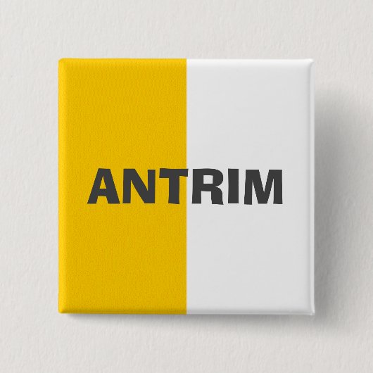 County Antrim Flag Badge Vierkante Button 5,1 Cm (Voorkant)