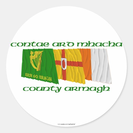 County Armagh Flags Ronde Sticker (Voorkant)