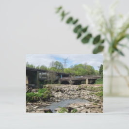 County Bridge en de rivier Calder, Sowerby Bridge Briefkaart